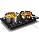 AMZCHEF Portable-Induction-Cooktop-2-Burner-ETL-Certified: 18 Power & 20 Temperature Levels Induc...