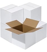 8x8x8" White Shipping Boxes, 5-Pack, Heavy-Duty Corrugated Mailer Boxes for Small Business, DIY G...