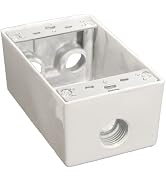Morris 36032 Weatherproof Box, 1-Gang, 18.3 Cu. In. Capacity, (4) 1/2-inch Outlet Holes, Lugs, 2 ...