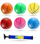 3 otters 7.5Inch Mini Toy Basketball, 6PCS Colorful Toy Basketball Mini Rubber Ball for Toddlers,...