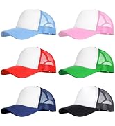 Haakong 6 Pack Trucker Hat Bulk Mesh Cap for Women Men Adjustable Blank Hats for DIY Sports Outdoor
