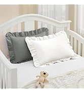 KKJIAF Cotton Toddler Pillowcase 13"x18" Set of 2, Soft & Breathable Toddler Pillow Cover, Envelo...