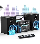 Greadio Stereo System for Home with Boombox CD and Cassette Player Combo, 40W Home Stereo System ...