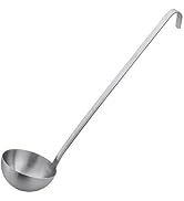 Vollum 1-Piece Ladle Heavy Duty Thick Stainless Steel - 6 Ounce (3.6" Bowl Diameter, 12.1" Handle...