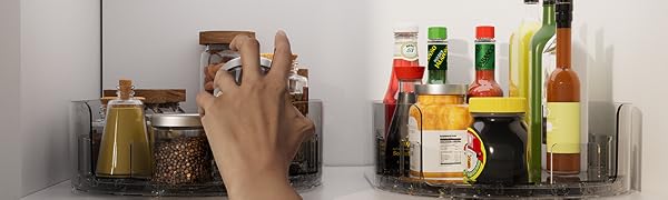 lazy susan organizer for cabinet