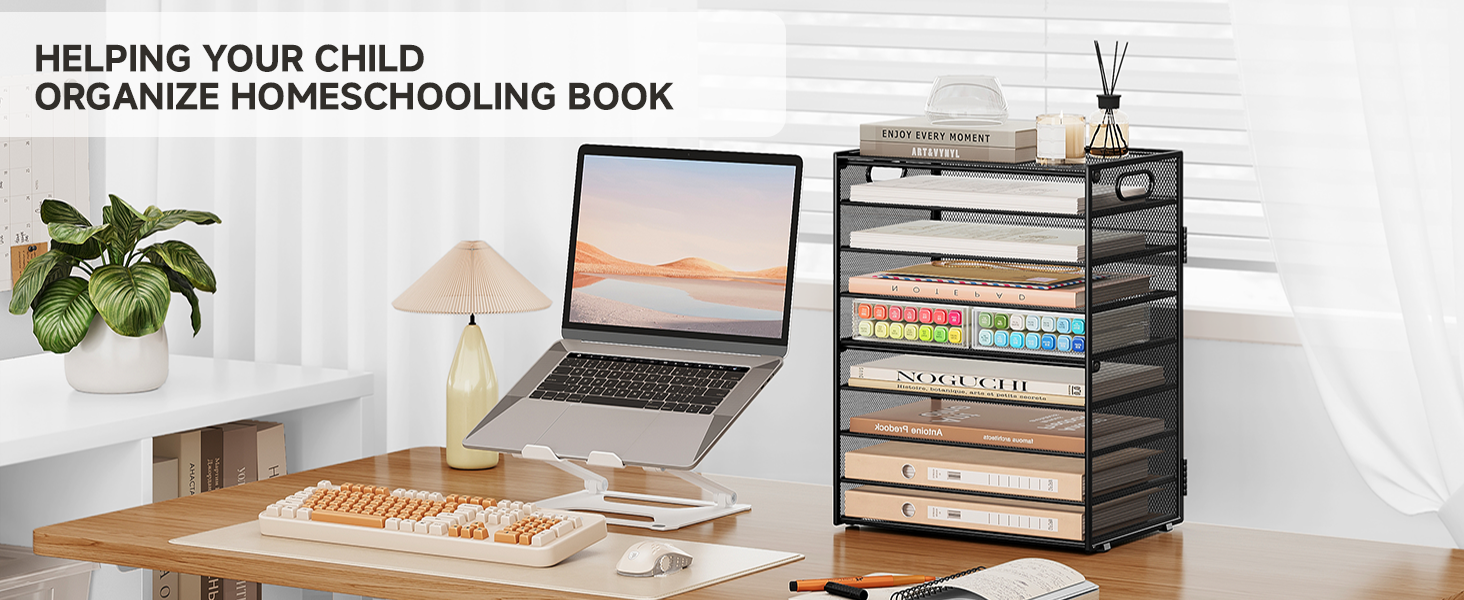 9-tier desk organizer with handles