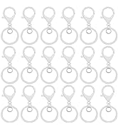 30Pcs Lobster Claw Clasps Keychain for Jewelry Making,Metal Lobster Clasp Swivel Trigger Clips wi...