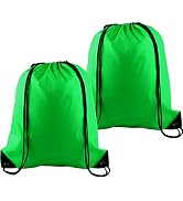 PLULON 2 Pcs Drawstring Bags Bulk Green Drawstring Backpack String Backpack Cinch Sack Sport Gym ...