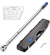 BULLTOOLS 3/4-Inch Drive Click Torque Wrench, 48-tooth High Accuracy Torque Wrench Set with a Hex...