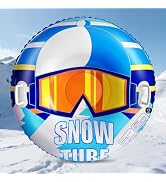 Snow Tube, 47 Inch PVC Inflatable Snow Sled for Kids and Adults, Thickened Hard Bottom Sleds Snow...