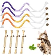 Tocirelo Silvervine Sticks for Cats & Cat Chew Rope - 8Pcs Natural Cat Chew Toy Teeth Cleaning fo...