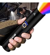 SKYFIRE Rechargeable Flashlight with Magnetic Tail, 5 Color LED Flashlights Bright Tactical Flash...