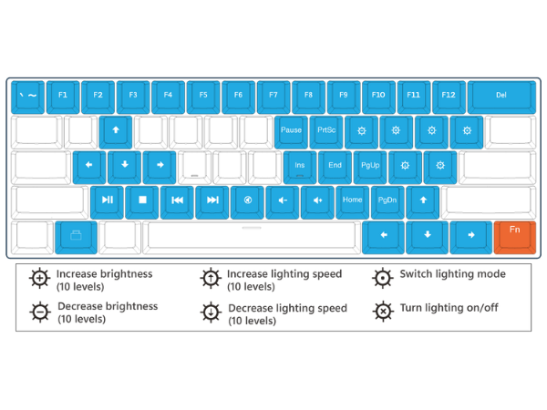 Geeky gk61 Hotswap mechanical gaming keyboard 60% form factor dk61se gk61se gk 60%