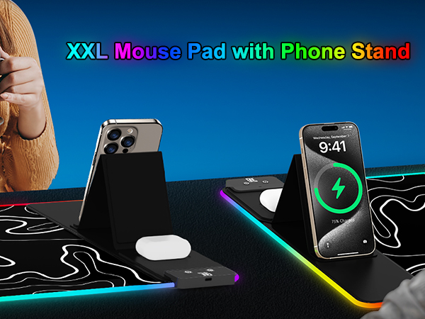 large fast charging mouse pad for gamer
