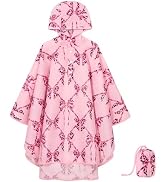 WAWSAM Lightweight Rain Poncho Kids, Ponchos for Kids Waterproof Reusable Hooded, Kids Poncho Rai...