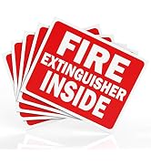 ASSURED SIGNS Fire Extinguisher Inside Sticker Sign - Safety Signs - 5 Pack - 4" X 5" - Durable S...