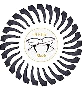 YINGFENG 14 Pairs Black Glasses Ear Grip, Comfortable Silicone Elastic Eyeglasses Temple Tips Sle...