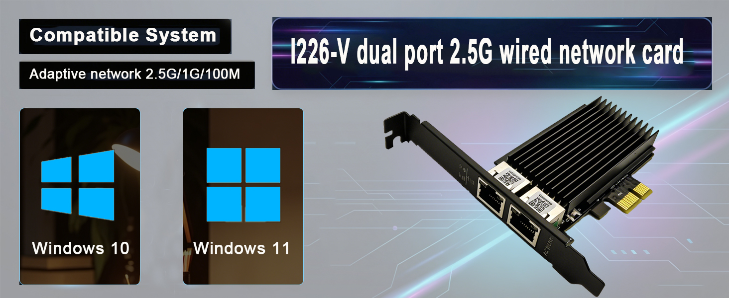2.5g dual port wired network card