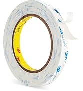 Rvhouse 3M 1600T Double Sided Tape, PE Foam Tape 0.39" x 18 Ft White Removable Strong Adhesive No...