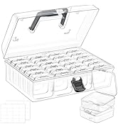 Mauproy Small Bead Organizers with Handle, 24 Pcs Plastic Storage Cases, Mini Clear Craft Contain...