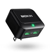 USB C Charger Block 45W, Dual Port Type C Fast Charging Block GaN+ PD Power Adapter with Foldable...