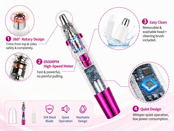 Ear and Nose Hair Trimmer for Women