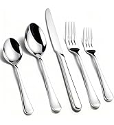 KIKCOIN 40 Pack Silverware Set for 8, Balanced Weight Stainless Steel Flatware Set, Mirror Polish...
