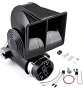 12V Air Horn Kit with Compressor, 150dB Super Loud Train Horn | Compact 12V air horn kit with pow...