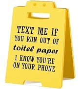 MQCLYSG Funny Bathroom Decor Toilet Washroom Sign Funny Reminder Sign for Home Office Restaurant ...