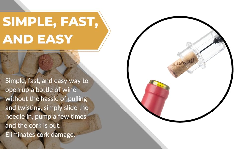 Compatible with all types and sizes of wine bottles are no fumes, no gas is needed Air Pressure pump