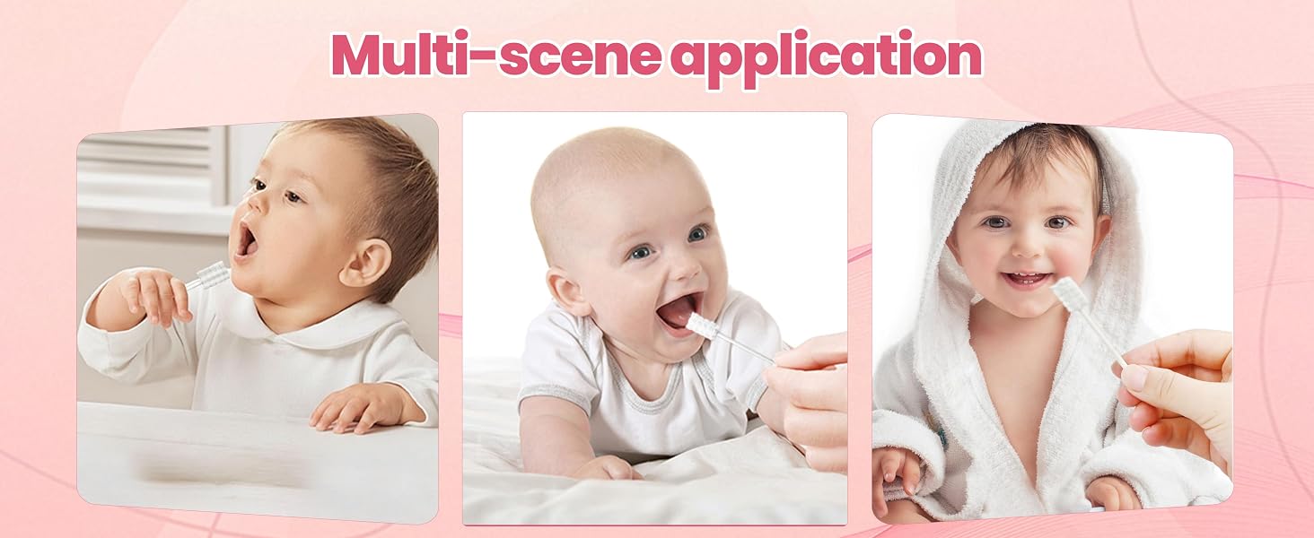 VUXHUAR Baby Tongue Cleaner 96-Count, Newborn Oral Care Gauze Swabs – Soft Disposable Mouth Wipes