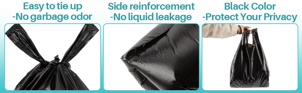 Black Plastic Trash Bag for Bathroom