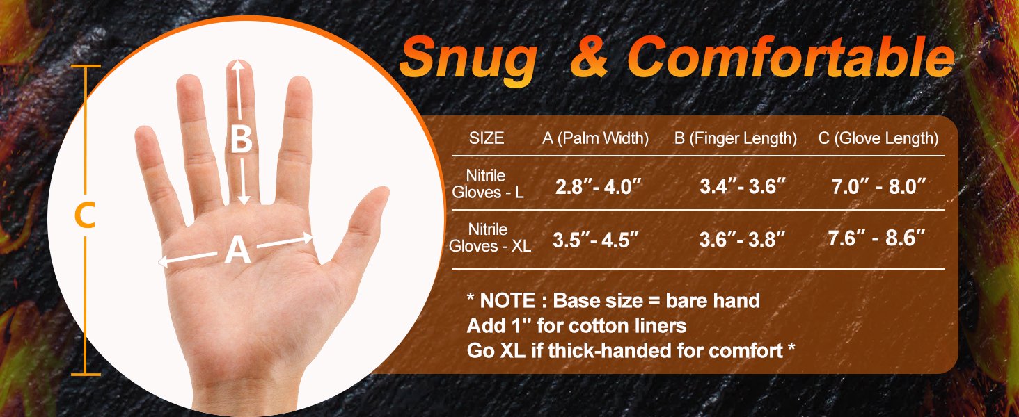 large xl nitrile gloves size