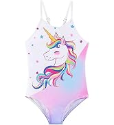 WAWSAM Girls One Piece Swimsuit Kid Beach Swimwear Toddler Bathing Suit