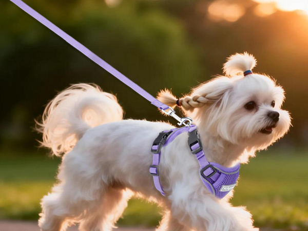 purple small dog harness
