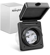 Nilight 30AMP RV Power Inlet 125V Shore Power Inlet Receptacle NEMA L5-30P Plug ETL Listed Enclos...