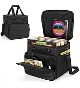 Trunab Vinyl Record Carrying Bag Vinyl Albums Storage Case, with Dividers Holds up to 60 LP Recor...