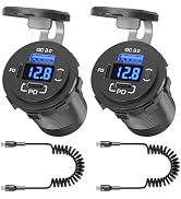 96W USB 12V Outlet 3 Port (with 2 Type c Cable): Multi USB C Car Charger Adapter Dual PD30W & QC3...