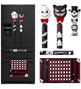 ELAMAS 5 Pack Halloween Refrigerator Handle Covers, Ghost Kitchen Appliance Handle Covers for Fri...