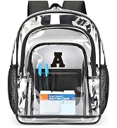 ZORFIN Clear Backpack for School: PVC Transparent Backpack - Heavy Duty Clear Bookbag with Padded...