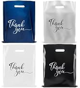 Rainbows & Lilies 100 Thank You Merchandise Bags - 4-Set Bundle – 12” x 15” Plastic Bags with Han...
