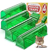 Humane Catch and Release Mouse Traps Pack of 4 - Perfect for House, Indoor & Outdoor - Easy Set D...
