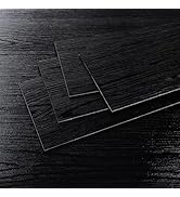 CRE8TIVE 24-Pack Black Vinyl Plank Flooring Peel and Stick Floor Tile Waterproof Vinyl Wood Floor...