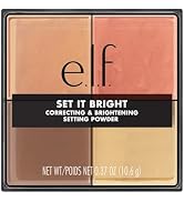 e.l.f. Set it Bright Powder Quad, Brightening Loose Setting Powder, Bakes, Blurs & Sets for Soft-...