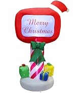 Juegoal Christmas Inflatables Decorations Outdoor, 6FT Inflatable Xmas Mailbox with Built-in LED ...