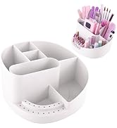MelodySusie Nail Art Tools Storage Box with 18 Holes & 7 Compartments,Sturdy Large Capacity and C...