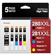 280XXL 281XXL Ink Cartridges High Yield Compatible for Canon Ink 280 and 281 cartridges for Canon...