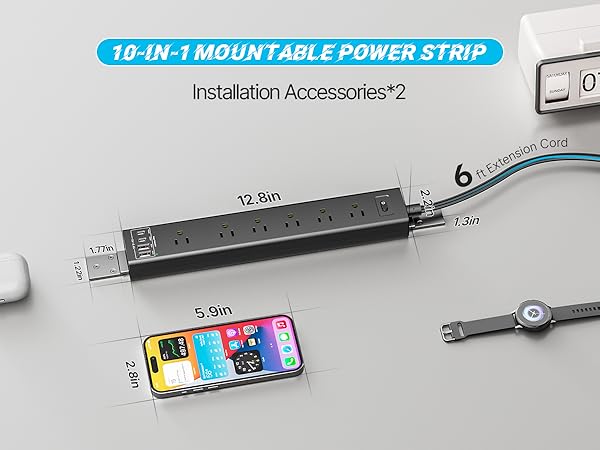 wall mounted extension cord