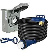 BEBOBLY 30 Amp Power Inlet Box and 25FT Generator Cord, 125V/250V Emergency Power Combo Kit, NEMA...