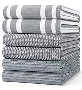 Homaxy Premium Kitchen Towels(18”x 28”, 6 Pack), Large Cotton 380 GSM Kitchen Hand Towels, Soft a...